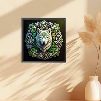 Mandala Wolf - Full Round Drill Diamond Painting 30*30CM