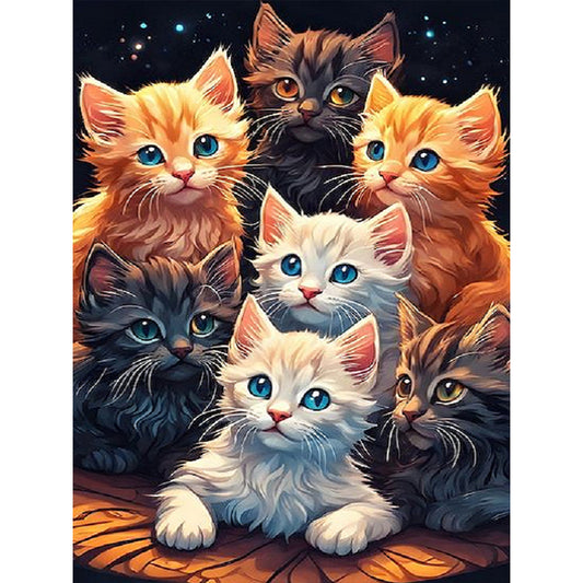 Cute Cat - Full Round Drill Diamond Painting 30*40CM