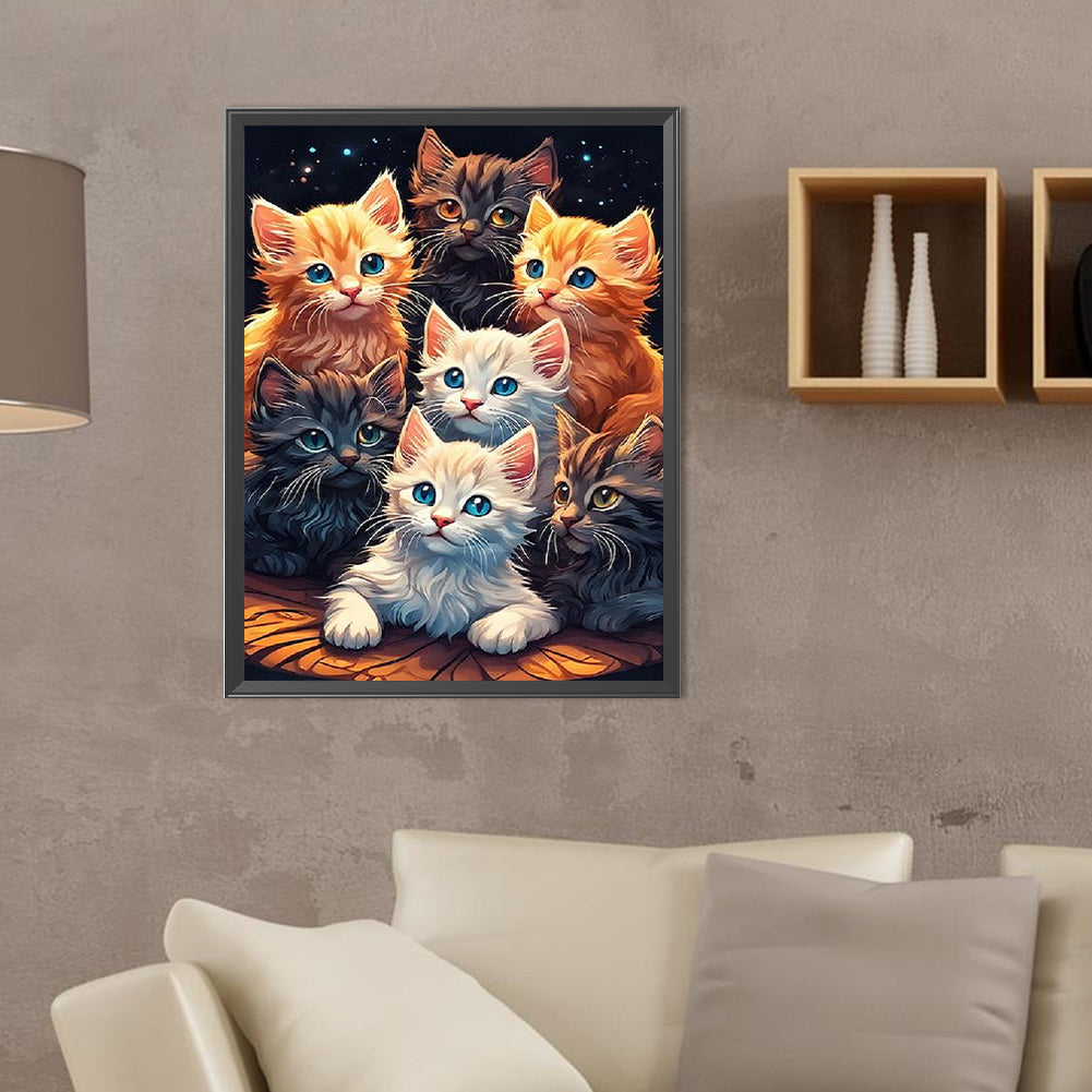 Cute Cat - Full Round Drill Diamond Painting 30*40CM