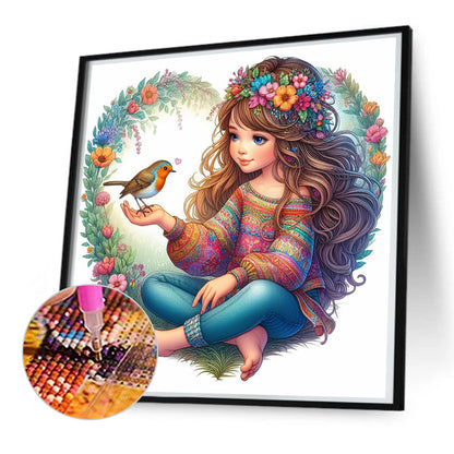 Girl - Full Round Drill Diamond Painting 50*50CM