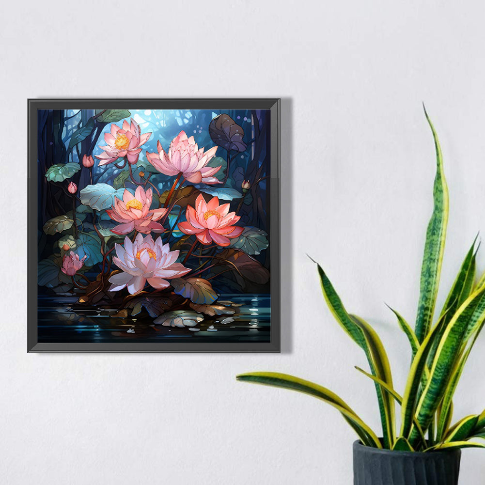 Glass Painting Flowers - Full Square Drill Diamond Painting 40*40CM