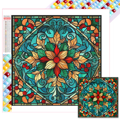 Glass Painting Flowers - Full Square Drill Diamond Painting 40*40CM