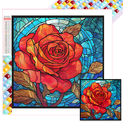 Glass Painting Flowers - Full Square Drill Diamond Painting 40*40CM