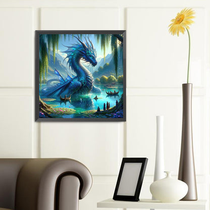 Blue Dragon - Full Round Drill Diamond Painting 40*40CM