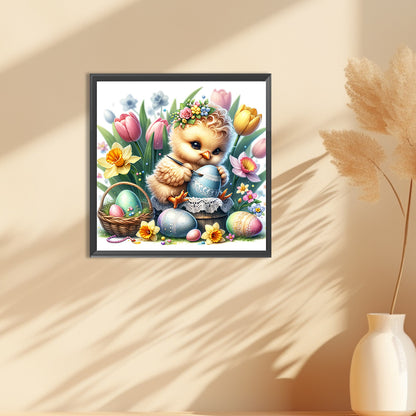 Chicken Drawing Easter Eggs - Full Round Drill Diamond Painting 30*30CM