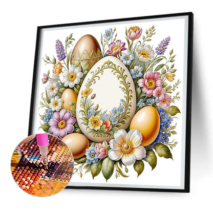 Easter Eggs Among Flowers - Full Round Drill Diamond Painting 30*30CM