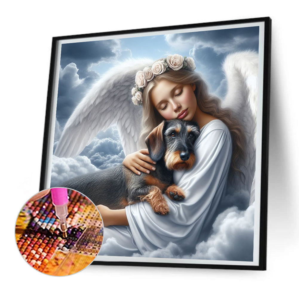 Angel And Dog - Full Round Drill Diamond Painting 30*30CM