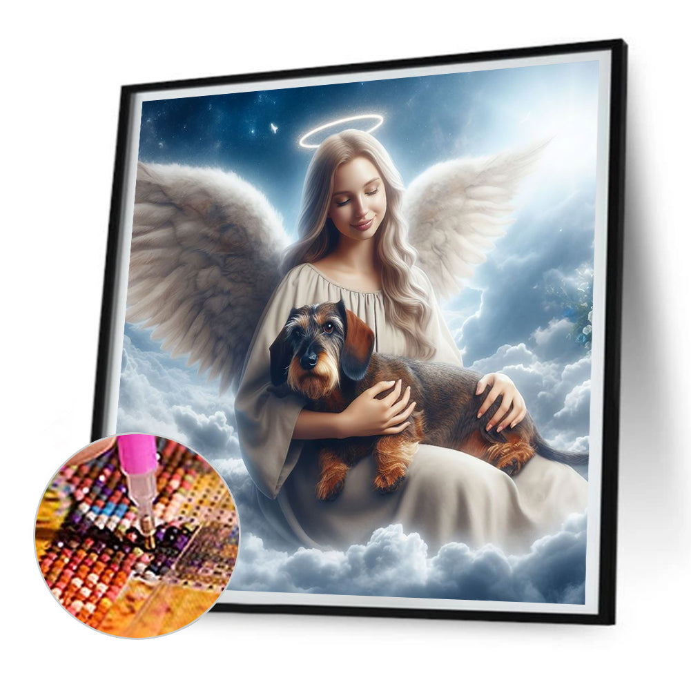 Angel And Dog - Full Round Drill Diamond Painting 30*30CM