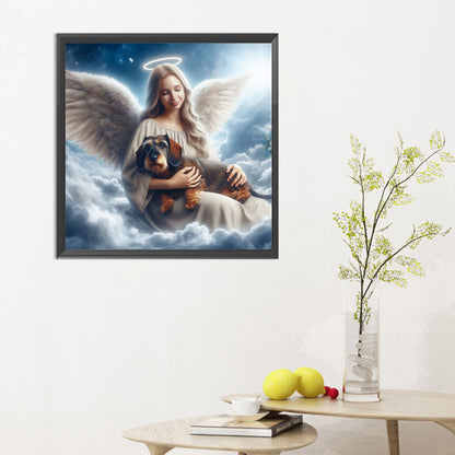 Angel And Dog - Full Round Drill Diamond Painting 30*30CM