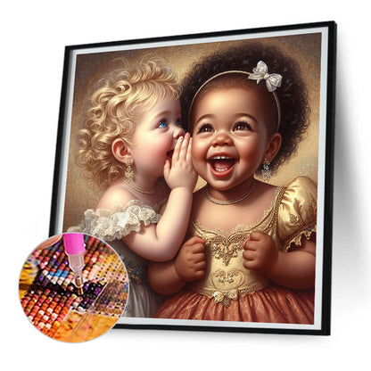 Whispering Girl - Full Round Drill Diamond Painting 30*30CM