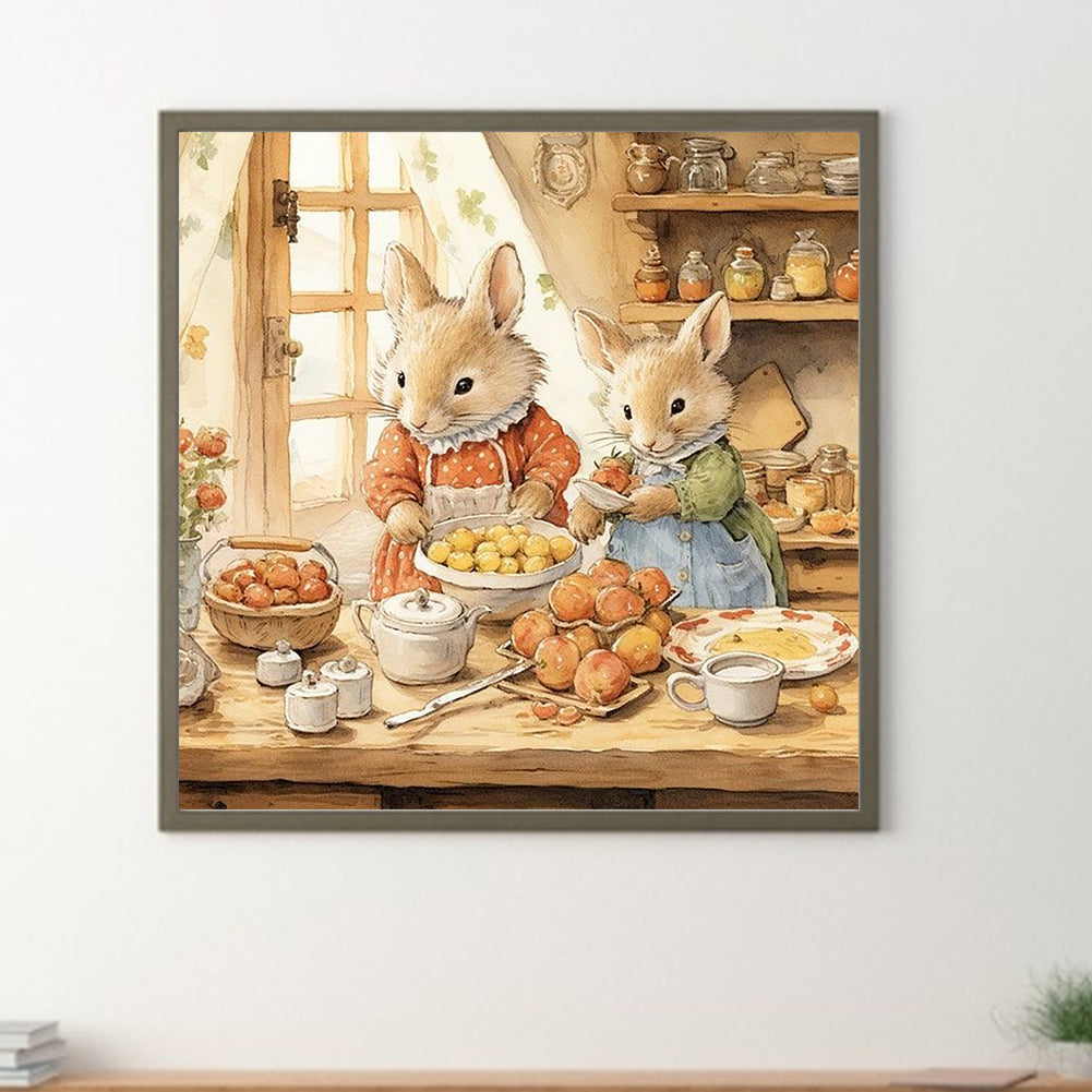 Mouse Making Dessert - Full Square Drill Diamond Painting 30*30CM