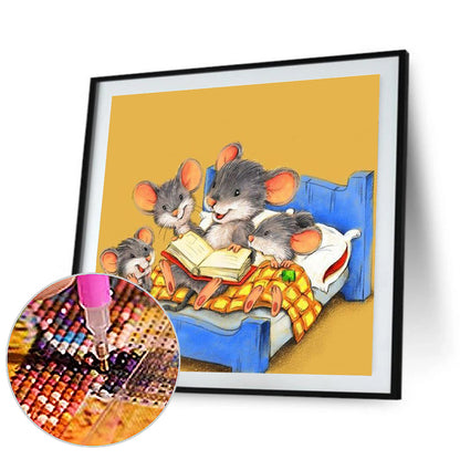 A Cozy Mouse Family - Full Round Drill Diamond Painting 40*40CM