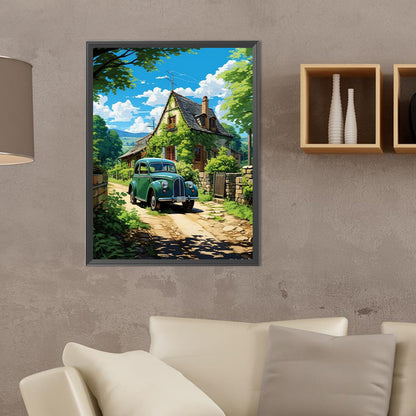 Classic Car In The Woods - Full Round Drill Diamond Painting 30*40CM
