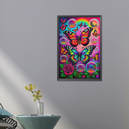 Garden Bubble Butterfly - Full Round Drill Diamond Painting 40*60CM