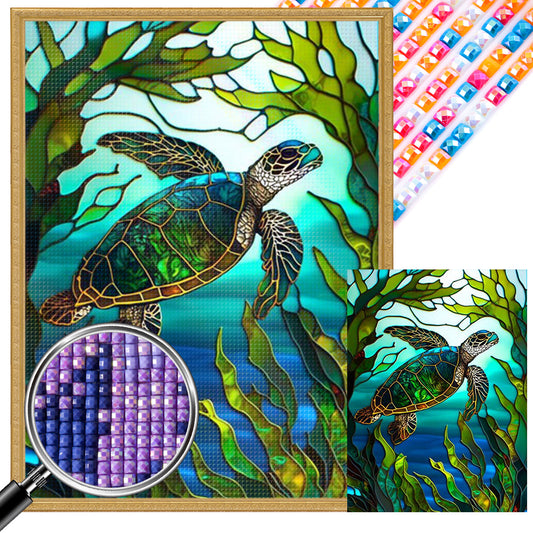 Turtle Glass Painting - Full Square Drill Diamond Painting 40*65CM