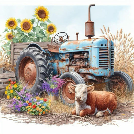 Lamb Truck - Full Round Drill Diamond Painting 35*35CM