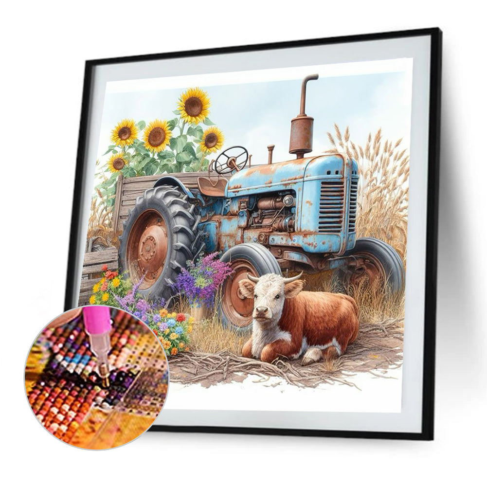 Lamb Truck - Full Round Drill Diamond Painting 35*35CM