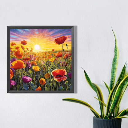 Poppy Flower Sea - Full Square Drill Diamond Painting 40*40CM