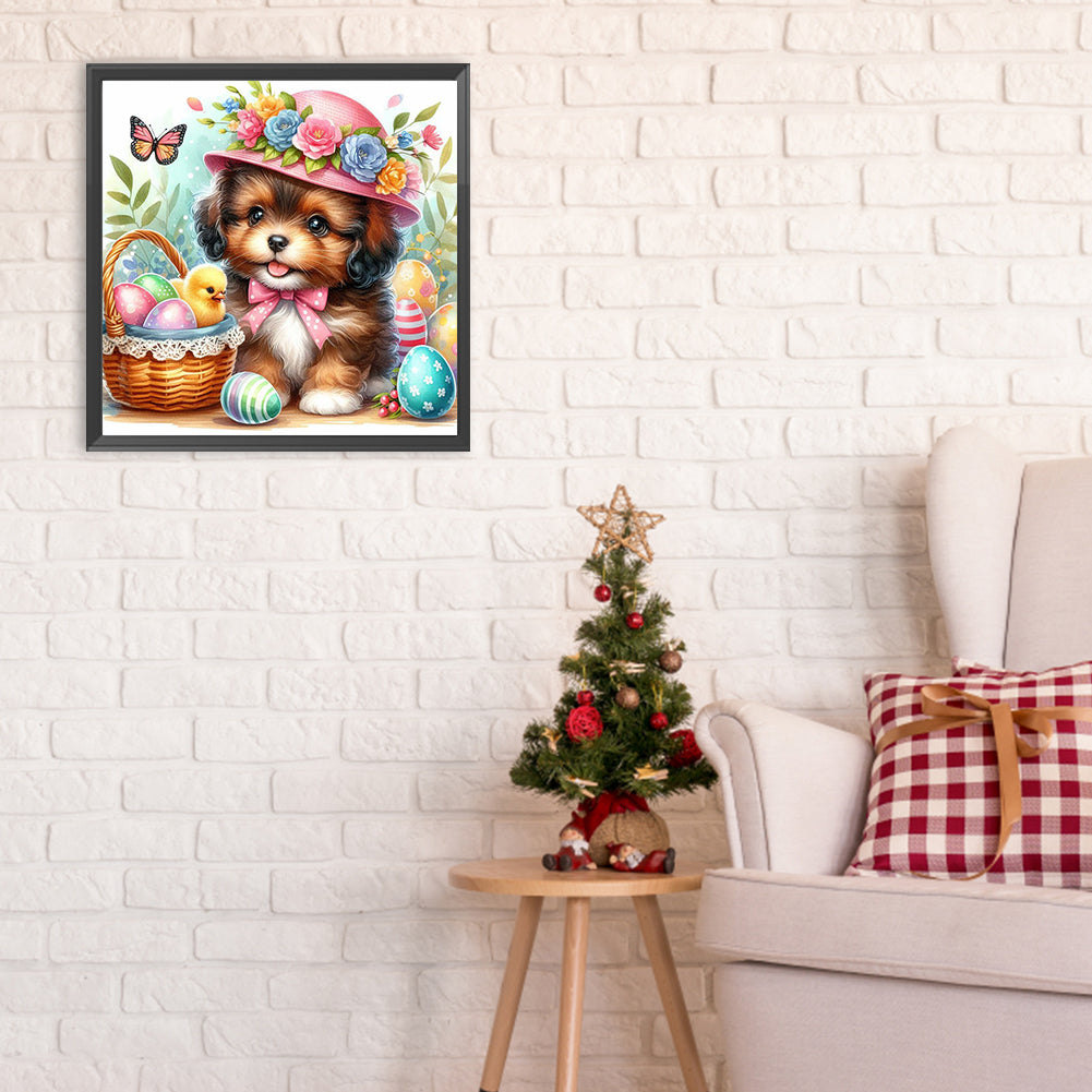 Ravenclaw Dog And Easter Egg - Full Round Drill Diamond Painting 30*30CM