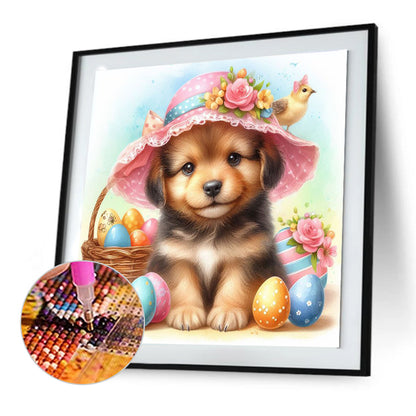 Pastoral Dog And Easter Egg - Full Round Drill Diamond Painting 30*30CM