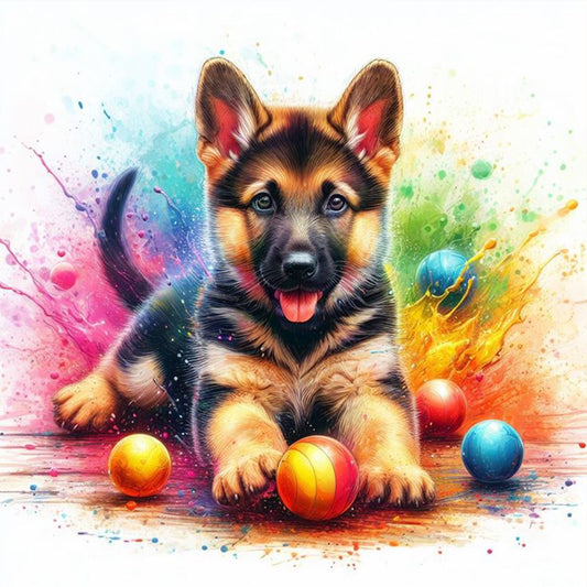 Ball And Collie - Full Round Drill Diamond Painting 30*30CM