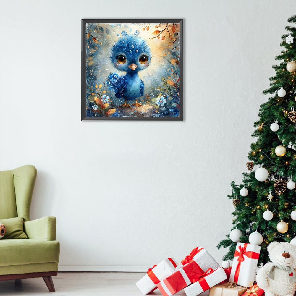 Baby Peacock - Full Round Drill Diamond Painting 40*40CM