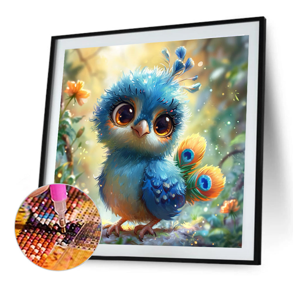 Baby Peacock - Full Round Drill Diamond Painting 40*40CM