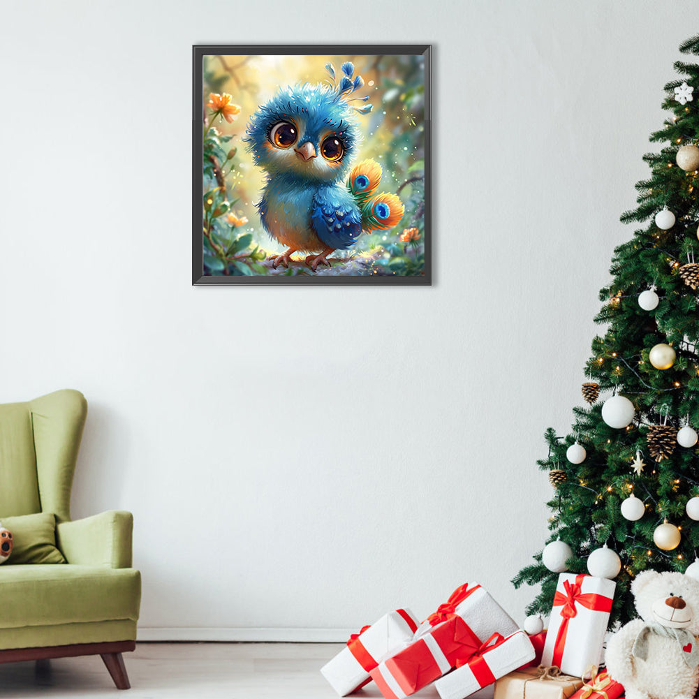 Baby Peacock - Full Round Drill Diamond Painting 40*40CM