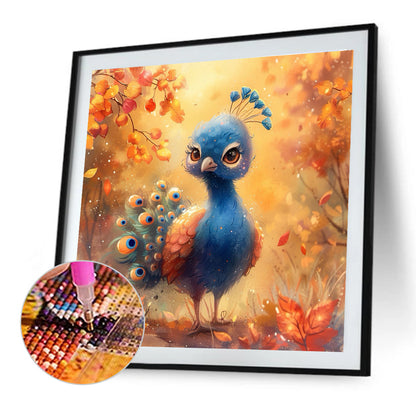 Baby Peacock - Full Round Drill Diamond Painting 40*40CM