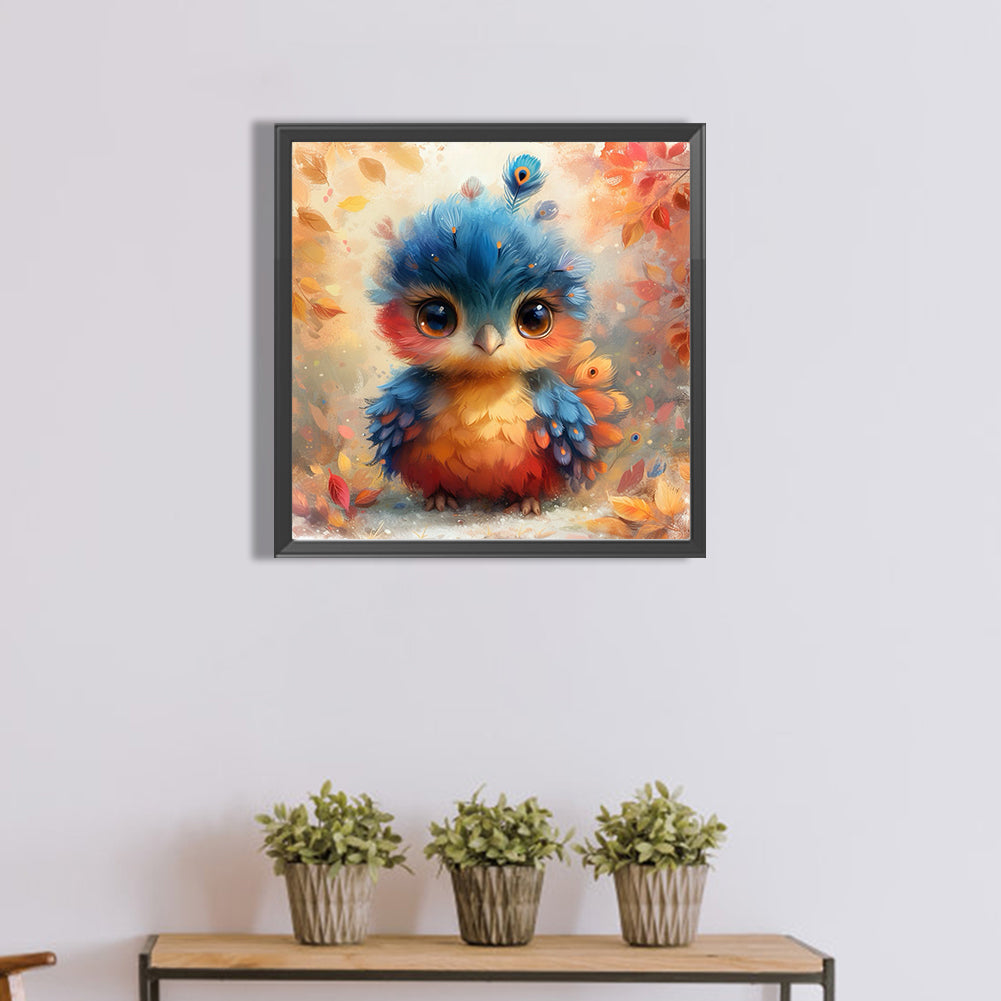 Baby Peacock - Full Round Drill Diamond Painting 40*40CM