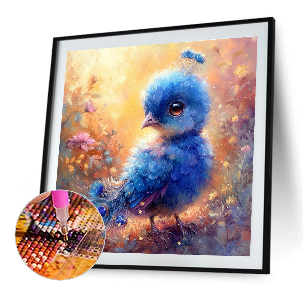 Baby Peacock - Full Round Drill Diamond Painting 40*40CM