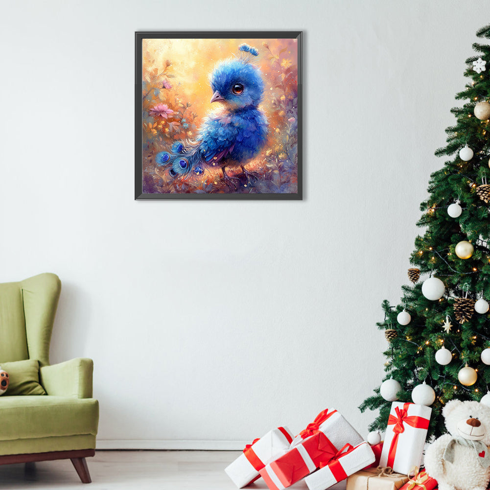 Baby Peacock - Full Round Drill Diamond Painting 40*40CM