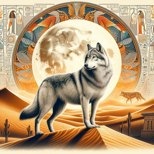 Ancient Egyptian Culture And Wolves - Full Round Drill Diamond Painting 40*40CM