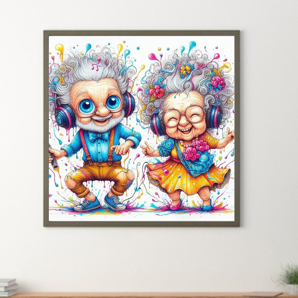 Old Couple - Full Round Drill Diamond Painting 30*30CM