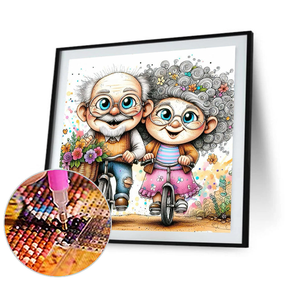 Old Couple - Full Round Drill Diamond Painting 30*30CM