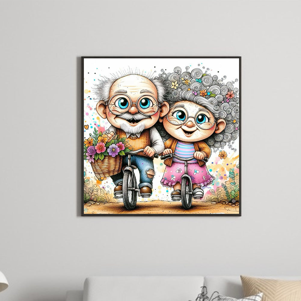 Old Couple - Full Round Drill Diamond Painting 30*30CM