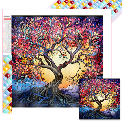 Glass Painting Lucky Tree - Full Square Drill Diamond Painting 40*40CM