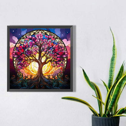 Glass Painting Lucky Tree - Full Square Drill Diamond Painting 40*40CM