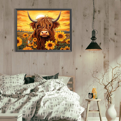 Sunflower Yak - Full Round Drill Diamond Painting 40*30CM