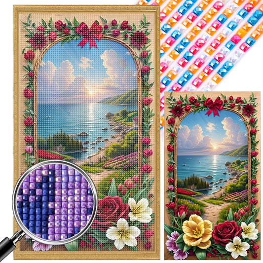 Seaside Picture Frame - Full Square Drill Diamond Painting 40*70CM