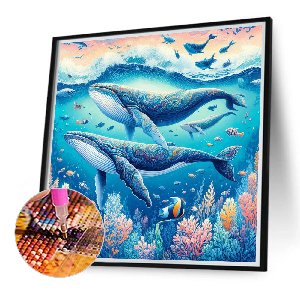 Undersea Whale - Full Round Drill Diamond Painting 40*40CM