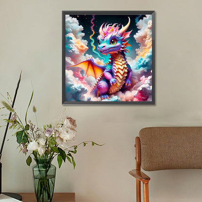 Colorful Dragon In The Mist - Full Round Drill Diamond Painting 30*30CM