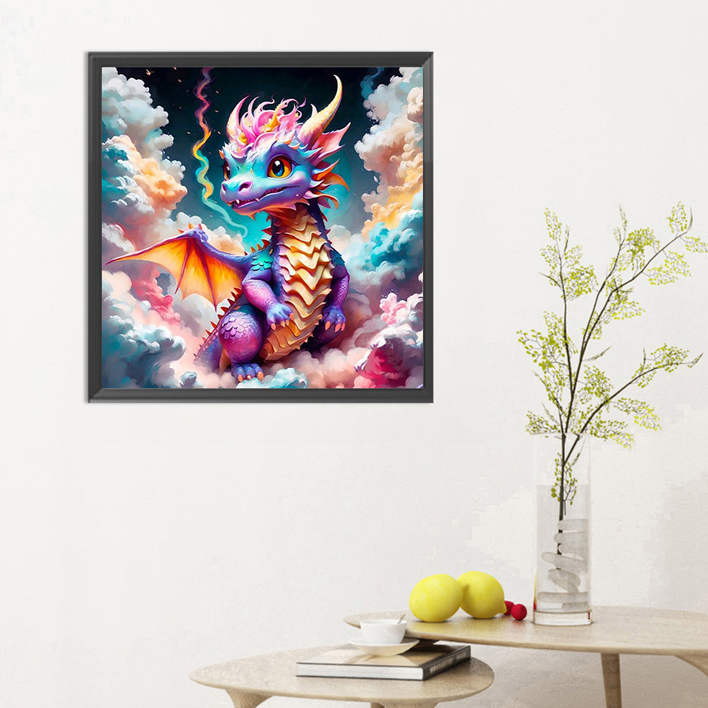 Colorful Dragon In The Mist - Full Round Drill Diamond Painting 30*30CM