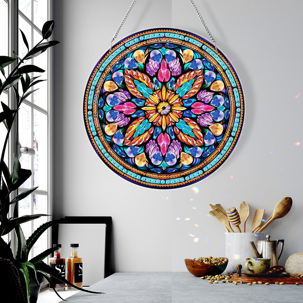 Acrylic Pattern Diamond Art Hanging Pendant Diamond Painting Decor(Kaleidoscope)