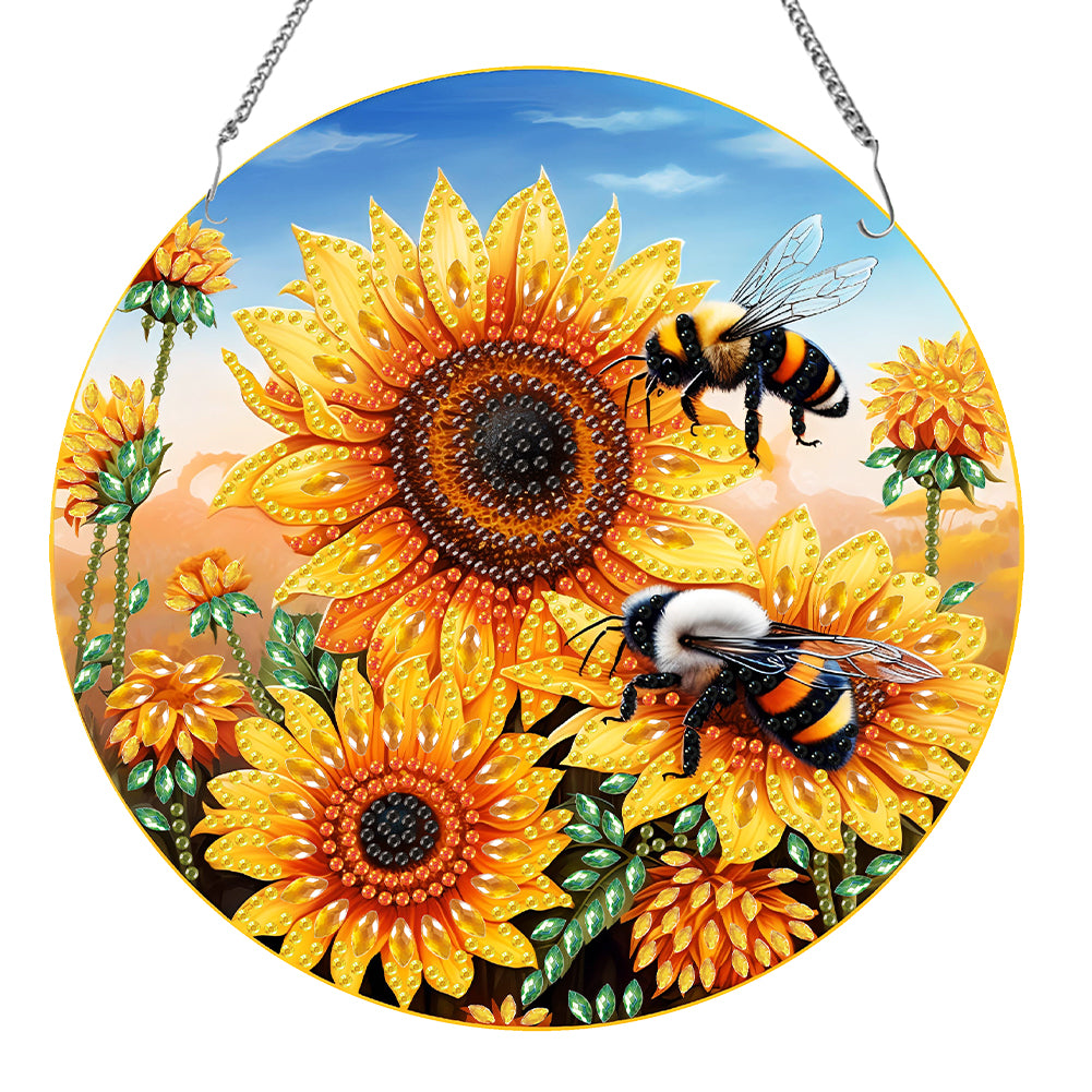 Acrylic Animal Diamond Art Hanging Pendant Diamond Painting Home Decor (Bee)