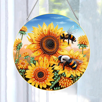 Acrylic Animal Diamond Art Hanging Pendant Diamond Painting Home Decor (Bee)