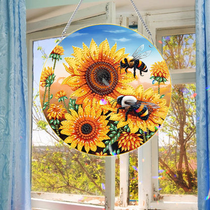 Acrylic Animal Diamond Art Hanging Pendant Diamond Painting Home Decor (Bee)