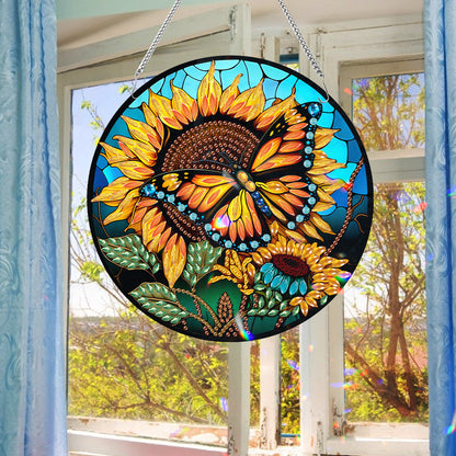 Acrylic Animal Diamond Art Hanging Pendant Home Decor (Sunflower Butterfly)