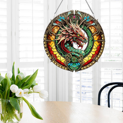 Acrylic Animal Diamond Art Hanging Pendant Diamond Painting Home Decor (Dragon)