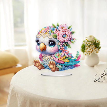 Acrylic Flower Parrot Table Top Diamond Painting Ornament Kits Bedroom Decor